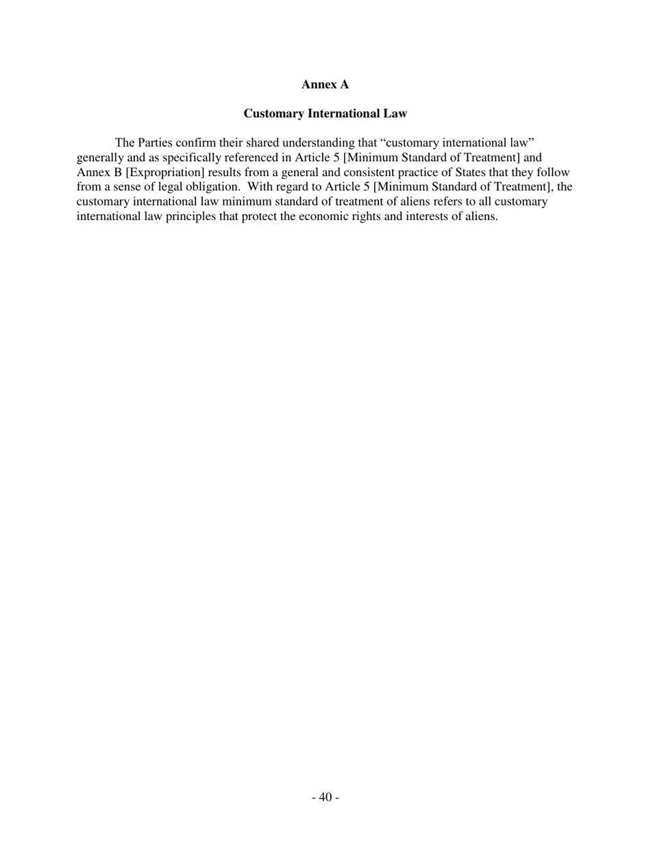 U.S. Model Bilateral Investment Treaty, Page 40