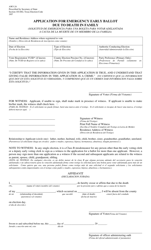 Document preview: Form AW5-24 Application for Emergency Early Ballot Due to Death in Family - Texas (English/Spanish)