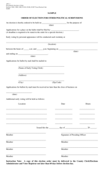 Document preview: Form AW1-3 Order of Election for Other Political Subdivisions - Texas (English/Spanish)