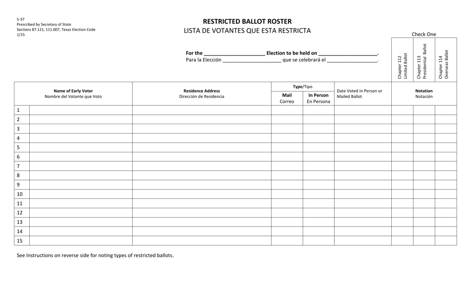 Form 537 Fill Out, Sign Online and Download Printable PDF, Texas