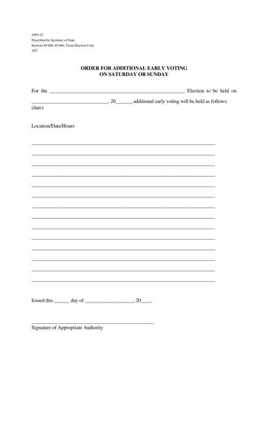 Form AW5-47  Printable Pdf