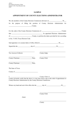 Document preview: Form AW4-6 Appointment of County Elections Administrator - Texas