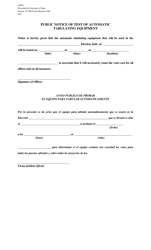Document preview: Form AW6-1 Public Notice of Test of Automatic Tabulating Equipment - Texas (English/Spanish)