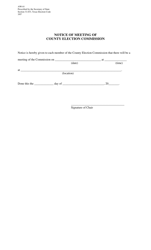 Document preview: Form AW4-8 Notice of Meeting of County Election Commission - Texas