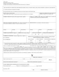 Form AW2-9 Declaration of Write-In Candidacy for General Election for State &amp; County Officers - Texas (English/Spanish), Page 4