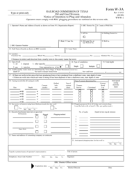 Document preview: Form W-3A Notice of Intention to Plug and Abandon - Texas