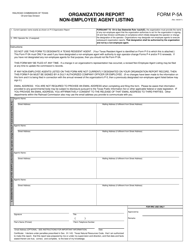 Document preview: Form P-5A Organization Report Non-employee Agent Listing - Texas