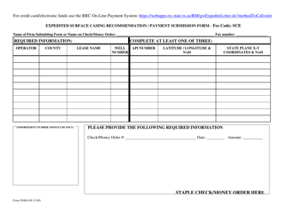Document preview: Form 20468 Expedited Surface Casing Recommendation/Payment Submission Form - Texas