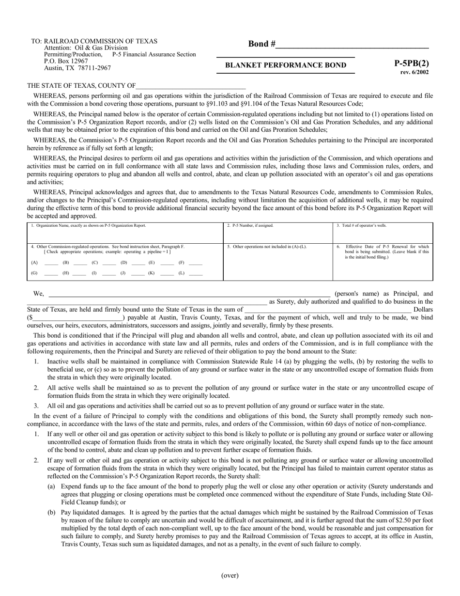 Form P5PB(2) Fill Out, Sign Online and Download Printable PDF, Texas
