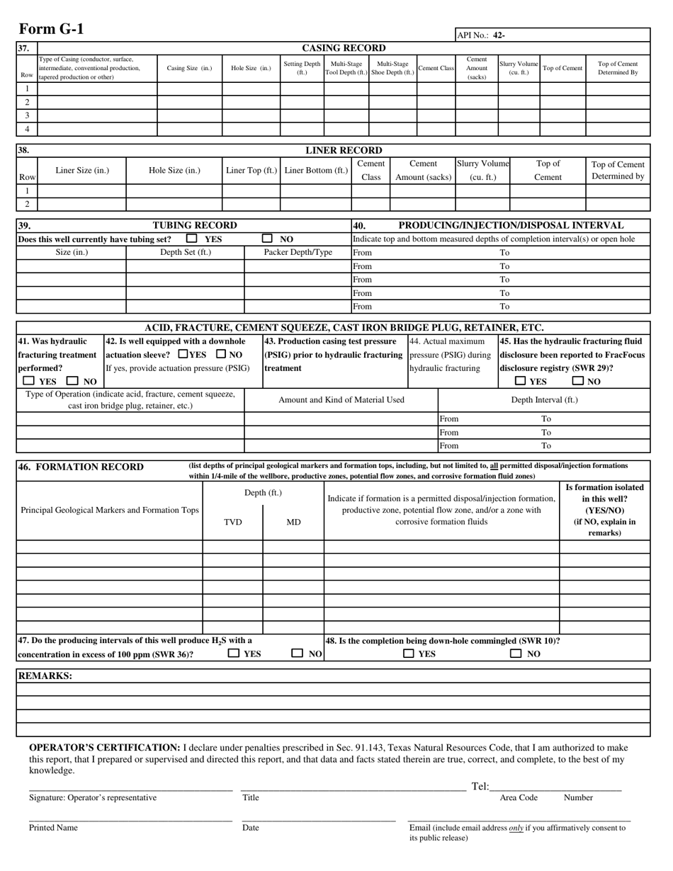 Form G-1 - Fill Out, Sign Online and Download Printable PDF, Texas ...