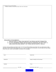 Form H-7 Fresh Water Data Form - Texas, Page 2