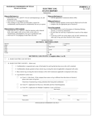 Form L-1 Electric Log Status Report - Texas