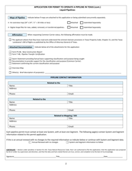 Form T-4 Application for Permit to Operate a Pipeline in Texas (Liquid Pipelines) - Texas, Page 2