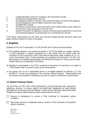 Form VCP-1 Voluntary Cleanup Program Application - Texas, Page 5