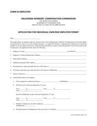 Document preview: Form SI-EMPLOYER Application for Individual Own Risk Employer Permit - Oklahoma