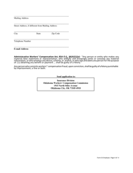 Form SI-EMPLOYER Application for Individual Own Risk Employer Permit - Oklahoma, Page 4