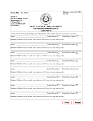 Document preview: Form 3803 Dental Support Organization Ownership Information Addendum - Texas