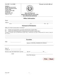 Form 2207 Declination of Remuneration by Elected or Appointed Officer - Texas, Page 2