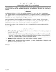 Document preview: Form 2503 Athlete Agent Financial Services Surety Bond - Texas