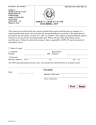 Document preview: Form 2511 Athlete Agent Notice of Decertification - Texas