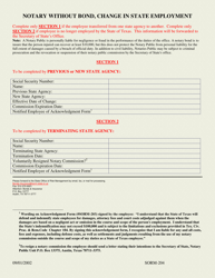 Document preview: Form SORM-204 Notary Without Bond, Change in State Employment - Texas