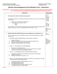 Abortion Acknowledgement and Certification Form - Utah, Page 2