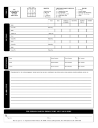Form FR-309 Traffic Collision Report - South Carolina, Page 2