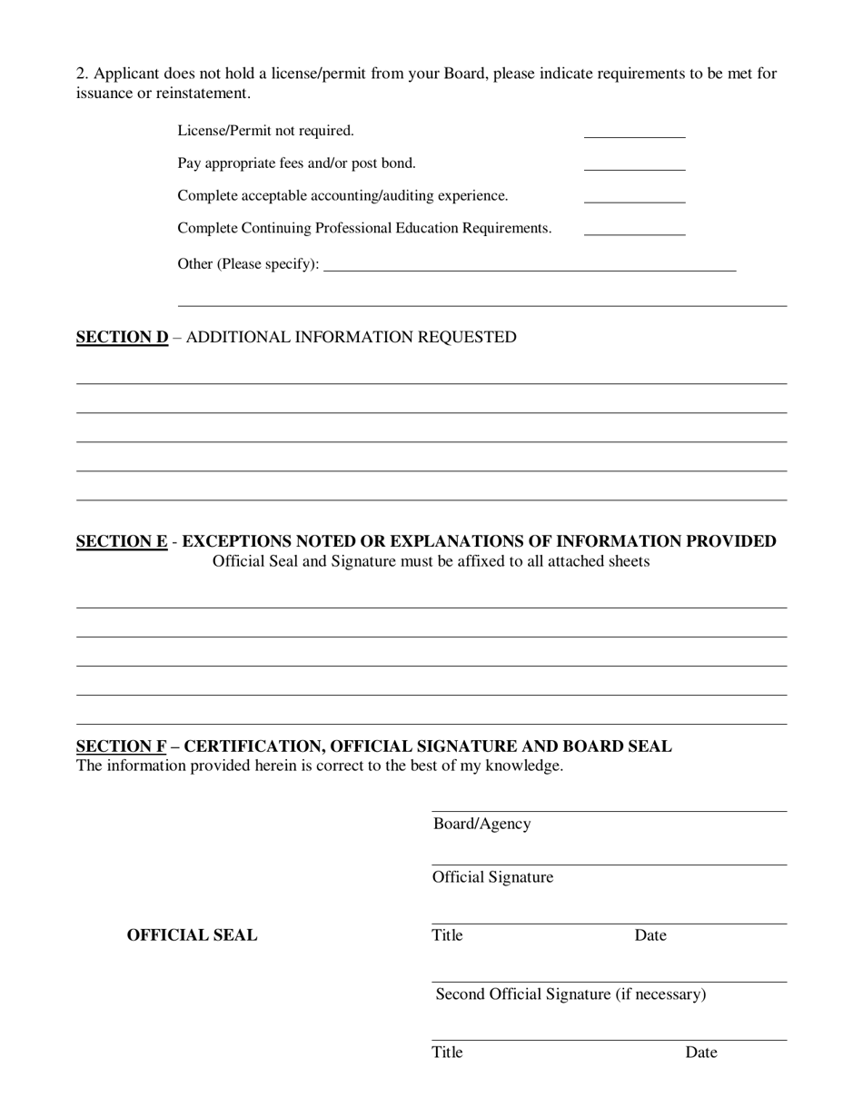 Authorization for Interstate Exchange of Exam and License Information - South Carolina, Page 3