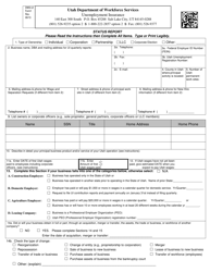 DWS-UI Form 1 Status Report - Utah