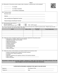 DWS-UI Form 1 Status Report - Utah, Page 2