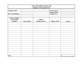 Texas Employer Processing Form - Fill Out, Sign Online and Download PDF ...