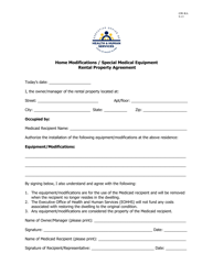 Document preview: Form GW-RA Rental Property Agreement - Authorization for Home Modifications/Special Equipment - Rhode Island