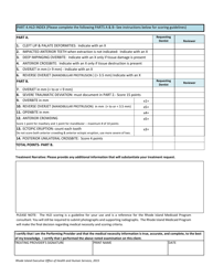 Severe Malocclusion Treatment Request Form - Rhode Island, Page 2