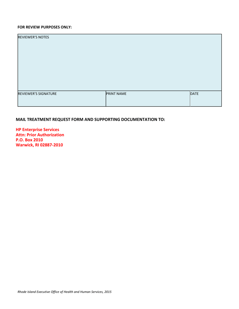 Severe Malocclusion Treatment Request Form - Rhode Island, Page 3