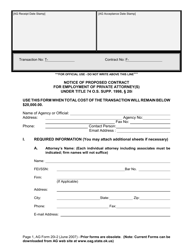 AG Form 20I-2 Notice of Proposed Contract for Employment of Private Attorney(S) Under Title 74 O.s. Supp. 1998, 20i - Oklahoma