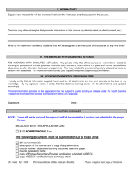 Distance Continuing Education Course Application - South Carolina, Page 2