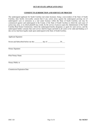 Form DOC320 &quot;Consent to Jurisdiction and Service of Process&quot; - South Carolina
