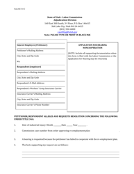 Form 602 &quot;Application for Hearing Noncooperation&quot; - Utah