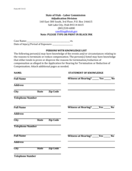Form 403 &quot;Persons With Knowledge List&quot; - Utah
