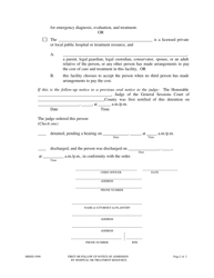 Form MHDD-5098 First or Follow up Notice of Admission by Hospital or Treatment Resource Under Tenn. Code Ann. 33-6-413 - Tennessee, Page 2