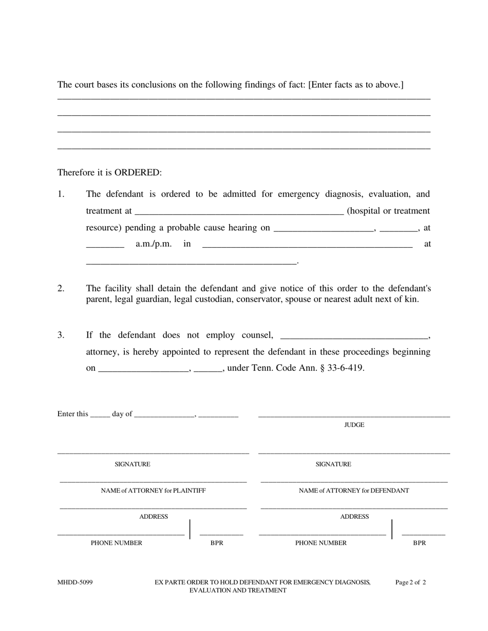 Form MHDD-5099 - Fill Out, Sign Online and Download Printable PDF ...