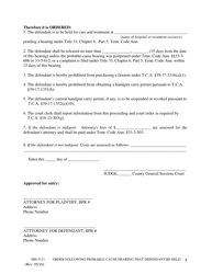 Form MH-5111 Order Following Probable Cause Hearing Directing That Defendant Be Held Pending Hearing for Involuntary Commitment Under Title 33, Chapter 6, Part 5, Tenn. Code Annotated - Tennessee, Page 4