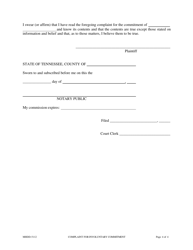 Form MHDD-5112 Complaint for Involuntary Commitment Under Title 33, Chapter 6, Part 5, Tenn. Code Ann. - Tennessee, Page 4