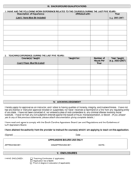 Appraisers Board Instructor Application - South Carolina, Page 2