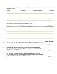 Attorney Admissions and Application Form - Oklahoma, Page 3