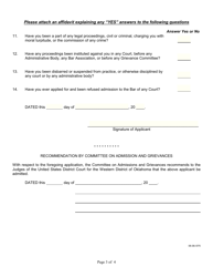 Attorney Admissions and Application Form - Oklahoma, Page 4