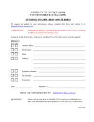 Attorney Information Update Form - Oklahoma