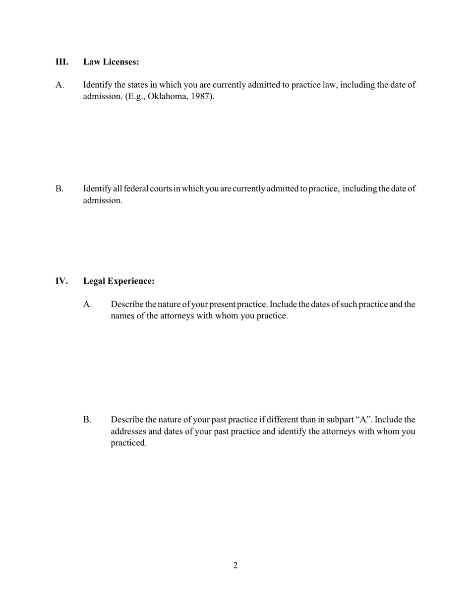 Non-capital Habeas Corpus Criminal Justice Act Panel Application - Oklahoma, Page 2
