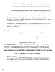 Application for Leave to Proceed in Forma Pauperis and Supporting Affidavit (Pursuant to 28 U.s.c. 1915 and 28 U.s.c. 1746 for Prisoner Cases) - Oklahoma, Page 3