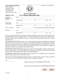 Form 2705 Trust Account Notice for a Business Opportunity Seller - Texas, Page 2